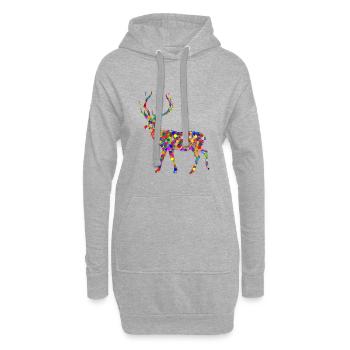 Reh - Hoodie-Kleid - Grau meliert - Vorne