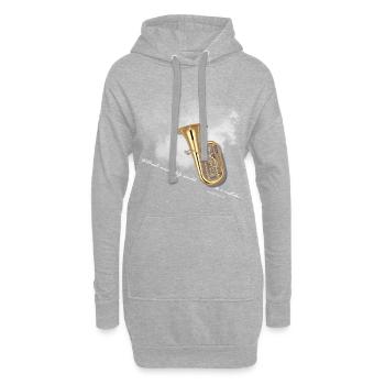 tuba musiker instrument - Sweat-shirt à capuche long Femme - gris chiné - Devant