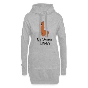 No Drama lama#alpaka#alpaka lama#Geschenkidee - Hoodie-Kleid - Grau meliert - Vorne