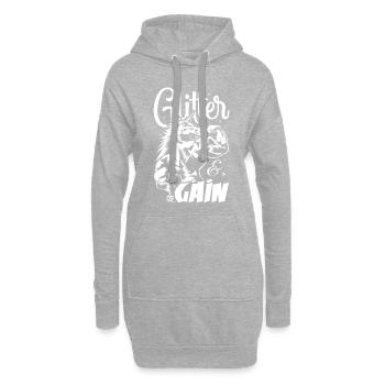 einhorn fitness glitzer muskeln - Hoodie-Kleid - Grau meliert - Vorne