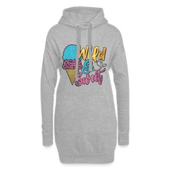 Sauvage & Doux - Sweat-shirt à capuche long Femme - gris chiné - Devant