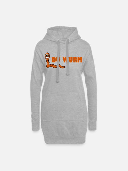Du Wurm - Hoodie-Kleid - Grau meliert