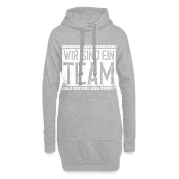 wir sind ein team - Hoodie-Kleid - Grau meliert - Vorne