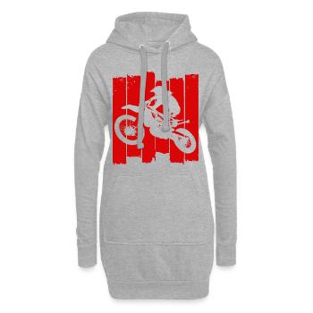 Bretter mit Motocross Design - Hoodie-Kleid - Grau meliert - Vorne