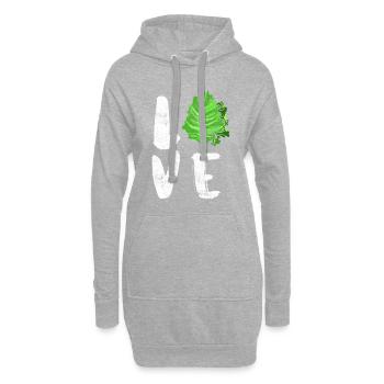 J'adore la salade - Sweat-shirt à capuche long Femme - gris chiné - Devant