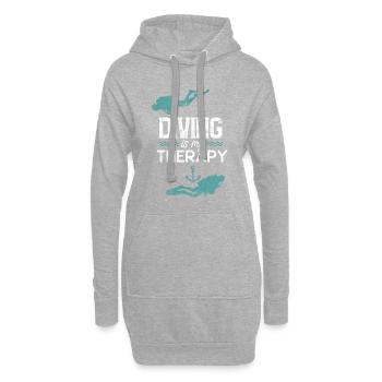 Tauchen Spruch therapie - Hoodie-Kleid - Grau meliert - Vorne