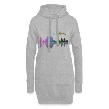 Paysage, art, montagnes, forêt, street art, désert - Sweat-shirt à capuche long Femme - gris chiné - Devant