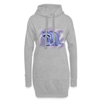raton laveur au design harmonieux - Sweat-shirt à capuche long Femme - gris chiné - Devant