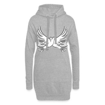 Ange de la liberté - Sweat-shirt à capuche long Femme - gris chiné - Devant