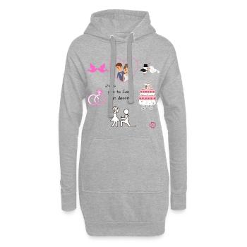 Heiratsantrag 2 - Hoodie-Kleid - Grau meliert - Vorne