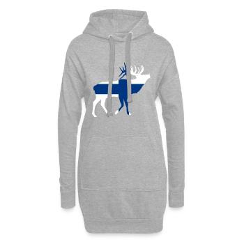 finnland Elch - Hoodie-Kleid - Grau meliert - Vorne