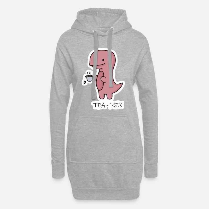 Tea-Rex (T-Rex) - Hoodie-Kleid - Grau meliert