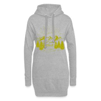 Paysage nature des montagnes - Sweat-shirt à capuche long Femme - gris chiné - Devant