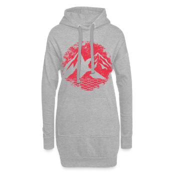 Berge natur - Hoodie-Kleid - Grau meliert - Vorne