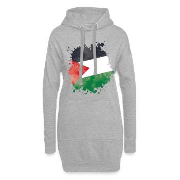 palestina flagge palästina klecks - Hoodie-Kleid - Grau meliert - Vorne