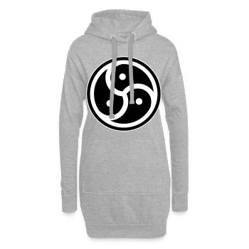 Triskele - Homme femme BDSM cadeau d’amour - Sweat-shirt à capuche long Femme - gris chiné - Devant