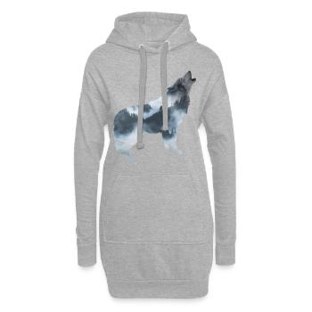 wolf im wald natur gebirge tier - Hoodie-Kleid - Grau meliert - Vorne