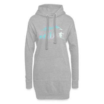Ski Evolution Skifahrer Schnee Winter - Hoodie-Kleid - Grau meliert - Vorne