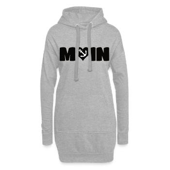 Moin Herz Anker Shirt - Hoodie-Kleid - Grau meliert - Vorne