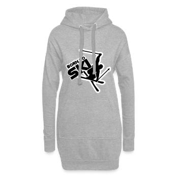 Born to Ski - Né pour skier - Sweat-shirt à capuche long Femme - gris chiné - Devant