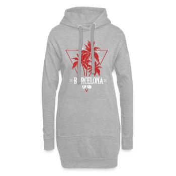 Voyage en Espagne à Barcelone - Sweat-shirt à capuche long Femme - gris chiné - Devant