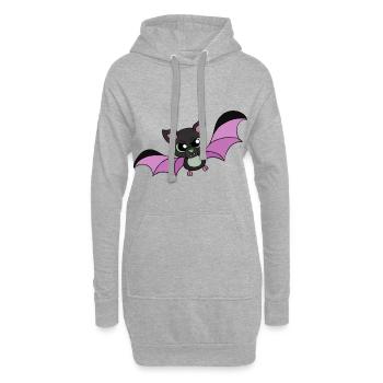 Chauve-souris en colère, cadeau maléfique - Sweat-shirt à capuche long Femme - gris chiné - Devant