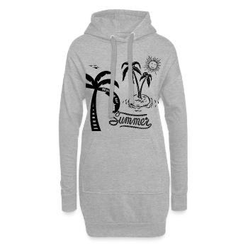 Soleil et mer d'été | Cadeau vacances à la mer - Sweat-shirt à capuche long Femme - gris chiné - Devant