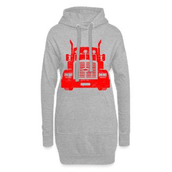 Truck lkw lastwagen fernfahrer - Hoodie-Kleid - Grau meliert - Vorne