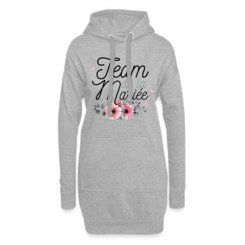 Team de la mariée - Sweat-shirt à capuche long Femme - gris chiné - Devant