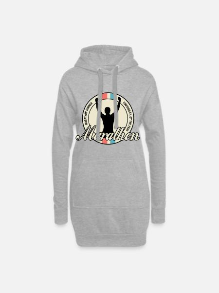 marathon - Hoodie Dress - heather grey