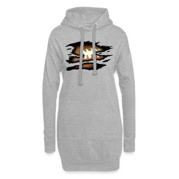 Football - Hoodie-Kleid - Grau meliert - Vorne