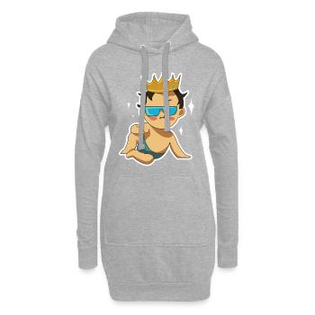 lunettes de soleil cool couronne royale bébé - Sweat-shirt à capuche long Femme - gris chiné - Devant