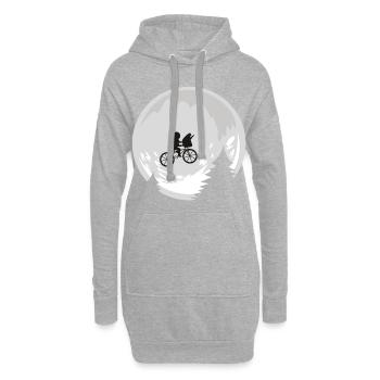 astronaut fahrrad mond universum - Hoodie-Kleid - Grau meliert - Vorne