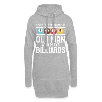 Billiard alter mann billiard spruch - Hoodie-Kleid - Grau meliert - Vorne