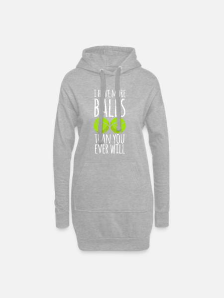 Tennis Sport lustiger spruch - Hoodie-Kleid - Grau meliert