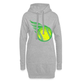 Balle de tennis balle de tennis - Sweat-shirt à capuche long Femme - gris chiné - Devant