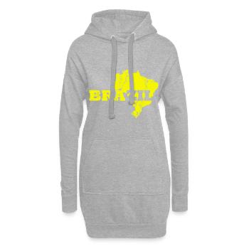 Brésil Forme du pays - Sweat-shirt à capuche long Femme - gris chiné - Devant