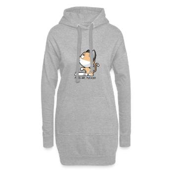 Hungriges Kätzchen - Hoodie-Kleid - Grau meliert - Vorne