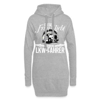 Lkw Fahrer Frau / Frau vom Lkw Fahrer - Hoodie-Kleid - Grau meliert - Vorne
