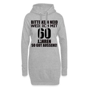 60. Geburtstag Geschenk - Hoodie-Kleid - Grau meliert - Vorne
