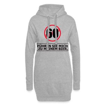 60. Geburtstag Geschenk - Hoodie-Kleid - Grau meliert - Vorne