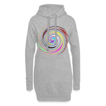 Couleurs tourbillonnantes, couleurs tourbillonnantes - Sweat-shirt à capuche long Femme - gris chiné - Devant