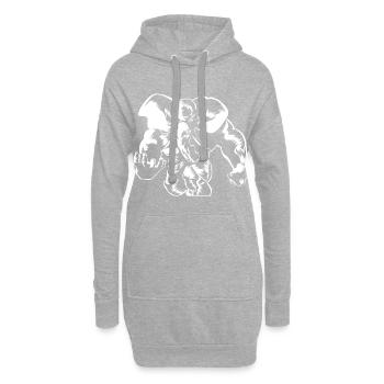 Éléphant fitness gym bête - Sweat-shirt à capuche long Femme - gris chiné - Devant