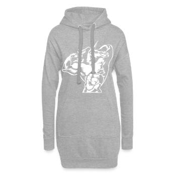 Einhorn workout fitness gym muskeln - Hoodie-Kleid - Grau meliert - Vorne
