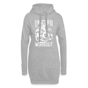 Einhorn workout fitness unicorn gym - Hoodie-Kleid - Grau meliert - Vorne