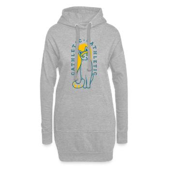 Gymnastik Ninja Katze Sportlich Kathleth Lustiges - Hoodie-Kleid - Grau meliert - Vorne