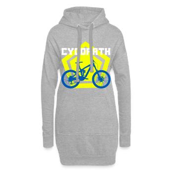 cycopath T-shirts drôles - Sweat-shirt à capuche long Femme - gris chiné - Devant