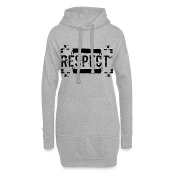 respect - Sweat-shirt à capuche long Femme - gris chiné - Devant