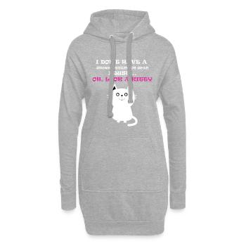 T-shirts drôles - Sweat-shirt à capuche long Femme - gris chiné - Devant