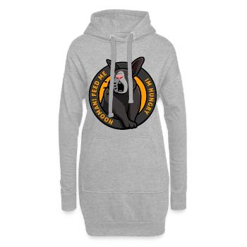 Un lapin affamé a besoin de nourriture Nourris-moi drôle - Sweat-shirt à capuche long Femme - gris chiné - Devant